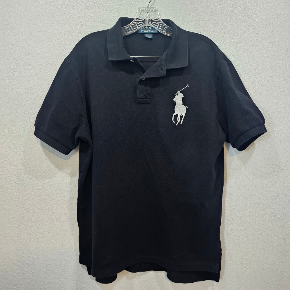 Polo Ralph Lauren Mens Big Pony Number 2 Black Short Sleeve Polo Shirt Size L